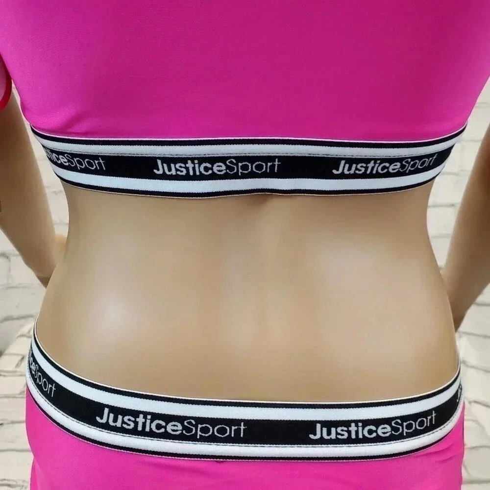 JUSTICE GIRLS Pink and Black Two Piece Swimsuit GIRLS XL 16/18
